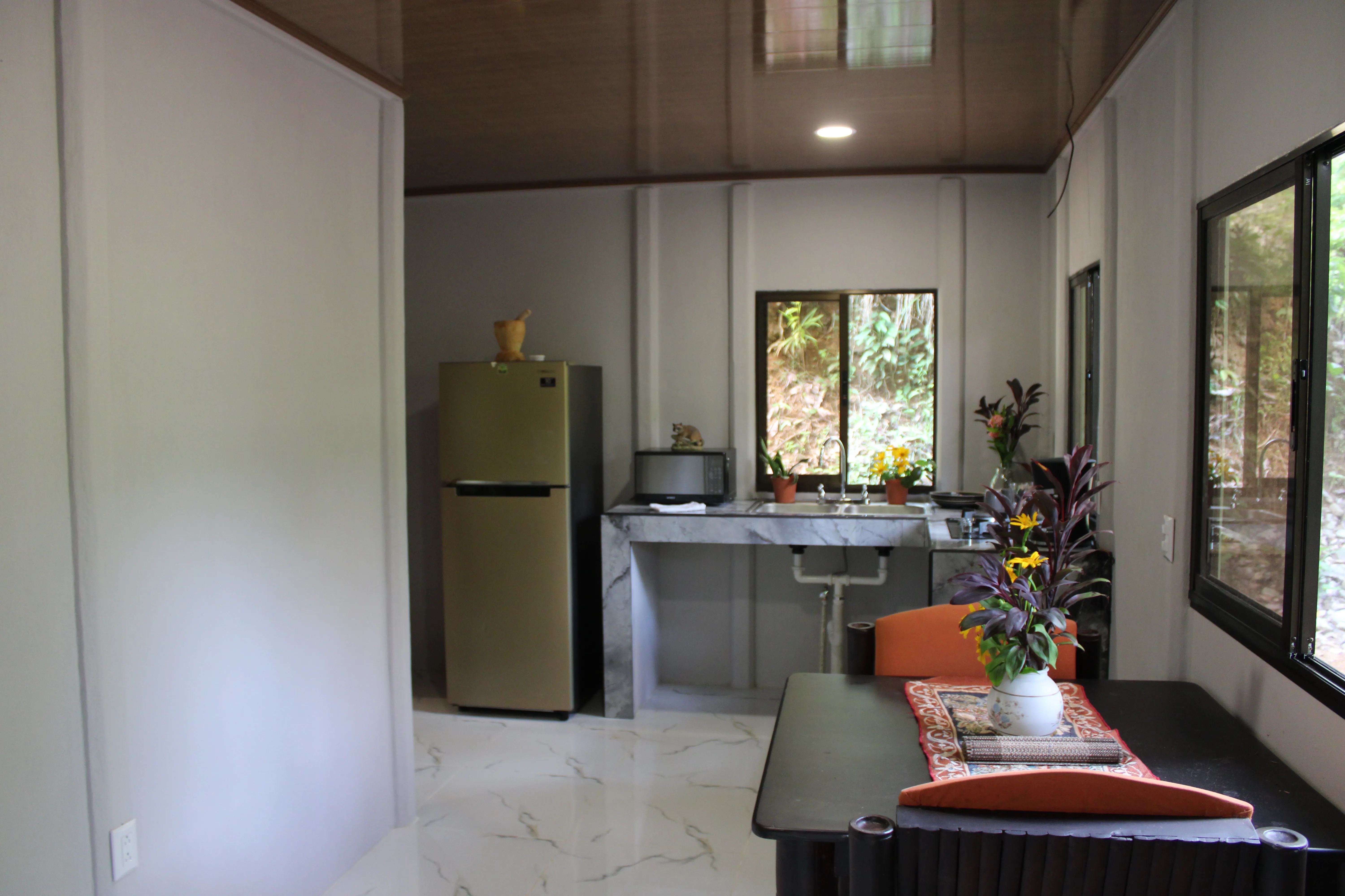 view of the kitchen and the dinning table